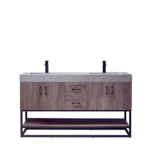 Load image into Gallery viewer, Vinnova Alistair 60B&quot; Double Sink Bath Vanity in North Carolina Oak with Grey Sintered Stone Top- Vinnova