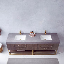 Load image into Gallery viewer, Vinnova Alistair 84&quot; Double Sink Bath Vanity in North Carolina Oak with Grey Sintered Stone Top- Vinnova