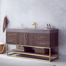 Load image into Gallery viewer, Vinnova Alistair 60&quot; Single Sink Bath Vanity in North Carolina Oak with Grey Sintered Stone Top- Vinnova