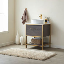 Load image into Gallery viewer, Vinnova Murcia 24G&quot; Single Sink Bath Vanity in Suleiman Oak with White Composite Grain Stone Countertop- Vinnova