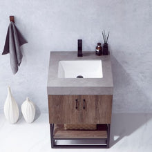 Load image into Gallery viewer, Vinnova Alistair 24B&quot; Single Sink Bath Vanity in North Carolina Oak with Grey Sintered Stone Top- Vinnova