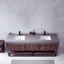 Load image into Gallery viewer, Vinnova Alistair 84B&quot; Double Sink Bath Vanity in North Carolina Oak with Grey Sintered Stone Top- Vinnova