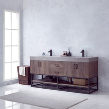 Load image into Gallery viewer, Vinnova Alistair 72B&quot; Double Sink Bath Vanity in North Carolina Oak with Grey Sintered Stone Top- Vinnova