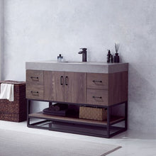 Load image into Gallery viewer, Vinnova Alistair 48B&quot; Single Sink Bath Vanity in North Carolina Oak with Grey Sintered Stone Top- Vinnova