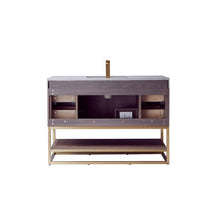 Load image into Gallery viewer, Vinnova Alistair 48&quot; Single Sink Bath Vanity in North Carolina Oak with Grey Sintered Stone Top and Mirror- Vinnova