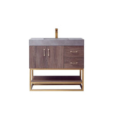 Load image into Gallery viewer, Vinnova Alistair 36&quot; Single Sink Bath Vanity in North Carolina Oak with Grey Sintered Stone Top- Vinnova