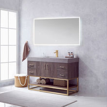 Load image into Gallery viewer, Vinnova Alistair 48&quot; Single Sink Bath Vanity in North Carolina Oak with Grey Sintered Stone Top and Mirror- Vinnova