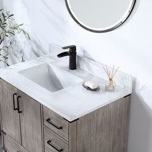 Load image into Gallery viewer, Vinnova Zaragoza 36" Single Sink Bath Vanity in Classical Grey with White Composite Grain Stone Countertop and Mirror- Vinnova