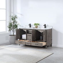 Load image into Gallery viewer, Vinnova Zaragoza 60&quot; Double Sink Bath Vanity in Classical Grey with White Composite Grain Stone Countertop- Vinnova