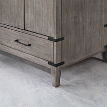 Load image into Gallery viewer, Vinnova Zaragoza 60&quot; Double Sink Bath Vanity in Classical Grey with White Composite Grain Stone Countertop- Vinnova