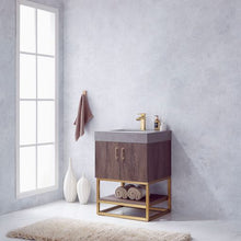 Load image into Gallery viewer, Vinnova Alistair 24&quot; Single Sink Bath Vanity in North Carolina Oak with Grey Sintered Stone Top- Vinnova