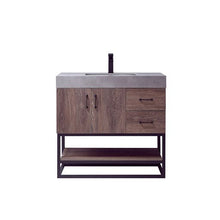 Load image into Gallery viewer, Vinnova Alistair 36B&quot; Single Sink Bath Vanity in North Carolina Oak with Grey Sintered Stone Top- Vinnova
