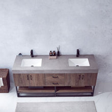 Load image into Gallery viewer, Vinnova Alistair 72B&quot; Double Sink Bath Vanity in North Carolina Oak with Grey Sintered Stone Top- Vinnova