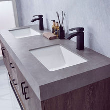 Load image into Gallery viewer, Vinnova Alistair 60B&quot; Double Sink Bath Vanity in North Carolina Oak with Grey Sintered Stone Top- Vinnova