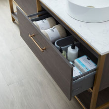 Load image into Gallery viewer, Vinnova Murcia 72G&quot; Double Sink Bath Vanity in Suleiman Oak with White Composite Grain Stone Countertop- Vinnova