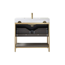 Load image into Gallery viewer, Vinnova Palma 36G&quot; Single Sink Bath Vanity in Suleiman Oak with White Composite Grain Stone Countertop- Vinnova