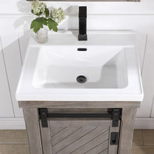 Load image into Gallery viewer, Vinnova Cortes 24&quot; Single Sink Bath Vanity in Classical Grey with White Drop-In Ceramic Basin and Mirror- Vinnova