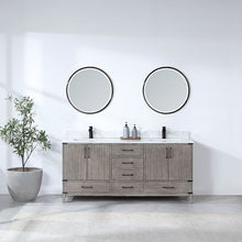 Load image into Gallery viewer, Vinnova Zaragoza 72&quot; Double Sink Bath Vanity in Classical Grey with White Composite Grain Stone Countertop and Mirror- Vinnova