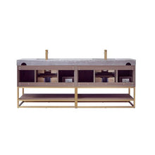 Load image into Gallery viewer, Vinnova Alistair 84&quot; Double Sink Bath Vanity in North Carolina Oak with Grey Sintered Stone Top- Vinnova