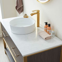 Load image into Gallery viewer, Vinnova Murcia 48G&quot; Single Sink Bath Vanity in Suleiman Oak with White Composite Grain Stone Countertop and Mirror- Vinnova
