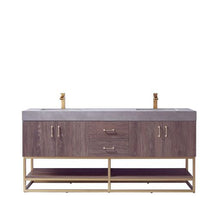 Load image into Gallery viewer, Vinnova Alistair 72&quot; Double Sink Bath Vanity in North Carolina Oak with Grey Sintered Stone Top- Vinnova