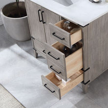 Load image into Gallery viewer, Vinnova Zaragoza 36" Single Sink Bath Vanity in Classical Grey with White Composite Grain Stone Countertop- Vinnova