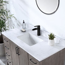 Load image into Gallery viewer, Vinnova Zaragoza 48&quot; Single Sink Bath Vanity in Classical Grey with White Composite Grain Stone Countertop and Mirror- Vinnova
