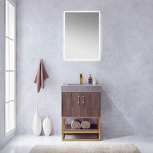 Load image into Gallery viewer, Vinnova Alistair 24&quot; Single Sink Bath Vanity in North Carolina Oak with Grey Sintered Stone Top and Mirror- Vinnova