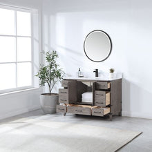 Load image into Gallery viewer, Vinnova Zaragoza 48&quot; Single Sink Bath Vanity in Classical Grey with White Composite Grain Stone Countertop and Mirror- Vinnova