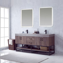 Load image into Gallery viewer, Vinnova Alistair 72B&quot; Double Sink Bath Vanity in North Carolina Oak with Grey Sintered Stone Top and Mirror- Vinnova