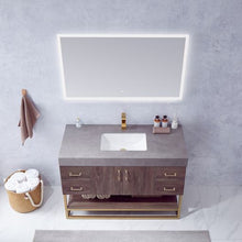 Load image into Gallery viewer, Vinnova Alistair 48&quot; Single Sink Bath Vanity in North Carolina Oak with Grey Sintered Stone Top and Mirror- Vinnova