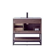 Load image into Gallery viewer, Vinnova Alistair 36B&quot; Single Sink Bath Vanity in North Carolina Oak with Grey Sintered Stone Top and Mirror- Vinnova