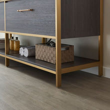 Load image into Gallery viewer, Vinnova Murcia 72G&quot; Double Sink Bath Vanity in Suleiman Oak with White Composite Grain Stone Countertop and Mirror- Vinnova