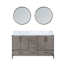 Load image into Gallery viewer, Vinnova Zaragoza 60&quot; Double Sink Bath Vanity in Classical Grey with White Composite Grain Stone Countertop and Mirror- Vinnova