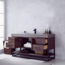 Load image into Gallery viewer, Vinnova Alistair 60B&quot; Single Sink Bath Vanity in North Carolina Oak with Grey Sintered Stone Top- Vinnova