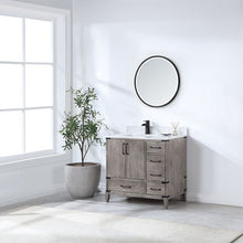 Load image into Gallery viewer, Vinnova Zaragoza 36" Single Sink Bath Vanity in Classical Grey with White Composite Grain Stone Countertop and Mirror- Vinnova