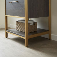 Load image into Gallery viewer, Vinnova Palma 24G&quot; Single Sink Bath Vanity in Suleiman Oak with White Composite Grain Stone Countertop and Mirror- Vinnova