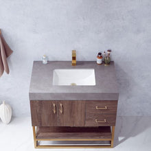 Load image into Gallery viewer, Vinnova Alistair 36&quot; Single Sink Bath Vanity in North Carolina Oak with Grey Sintered Stone Top- Vinnova