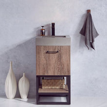 Load image into Gallery viewer, Vinnova Alistair 18B&quot; Single Sink Bath Vanity in North Carolina Oak with Grey Composite Integral Square Sink Top- Vinnova