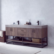 Load image into Gallery viewer, Vinnova Alistair 72B&quot; Double Sink Bath Vanity in North Carolina Oak with Grey Sintered Stone Top- Vinnova