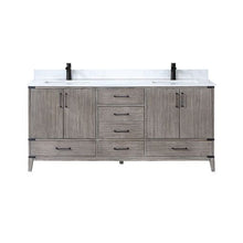 Load image into Gallery viewer, Vinnova Zaragoza 72&quot; Double Sink Bath Vanity in Classical Grey with White Composite Grain Stone Countertop- Vinnova