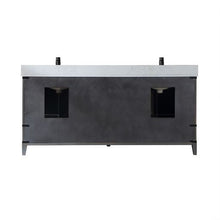 Load image into Gallery viewer, Vinnova Zaragoza 72&quot; Double Sink Bath Vanity in Classical Grey with White Composite Grain Stone Countertop- Vinnova