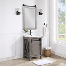 Load image into Gallery viewer, Vinnova Cortes 24&quot; Single Sink Bath Vanity in Classical Grey with White Drop-In Ceramic Basin and Mirror- Vinnova
