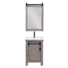 Load image into Gallery viewer, Vinnova Cortes 24&quot; Single Sink Bath Vanity in Classical Grey with White Drop-In Ceramic Basin and Mirror- Vinnova