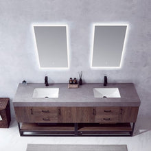 Load image into Gallery viewer, Vinnova Alistair 84B&quot; Double Sink Bath Vanity in North Carolina Oak with Grey Sintered Stone Top and Mirror- Vinnova