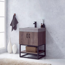 Load image into Gallery viewer, Vinnova Alistair 24B&quot; Single Sink Bath Vanity in North Carolina Oak with Grey Sintered Stone Top- Vinnova