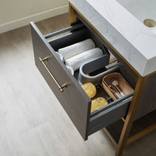 Load image into Gallery viewer, Vinnova Palma 24G&quot; Single Sink Bath Vanity in Suleiman Oak with White Composite Grain Stone Countertop- Vinnova