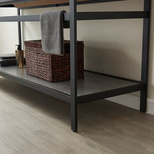 Load image into Gallery viewer, Vinnova Lleida 72&quot; Single Sink Bath Vanity in Matt Black Metal Support with Grey Sintered Stone Top and Mirror- Vinnova