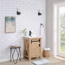 Load image into Gallery viewer, Vinnova Cortes 24&quot; Single Sink Bath Vanity in Weathered Pine with White Drop-In Ceramic Basin- Vinnova