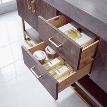 Load image into Gallery viewer, Vinnova Alistair 72&quot; Double Sink Bath Vanity in North Carolina Oak with Grey Sintered Stone Top and Mirror- Vinnova